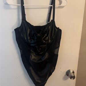 Torrid Black Satin and Lace Bodysuit